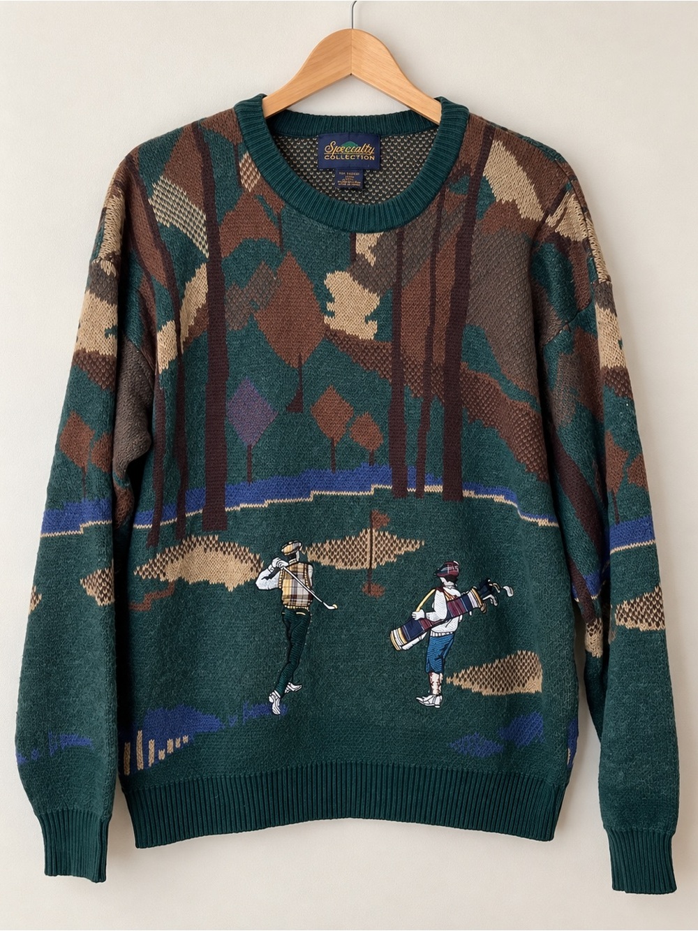 Vintage Wool Blend Golf Crew Neck Sweater Men’s Med/Large